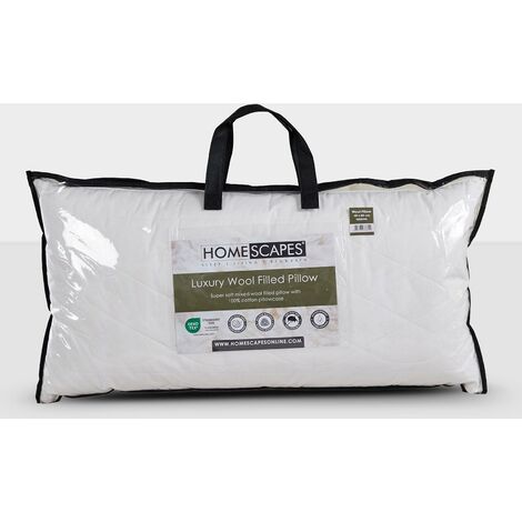 HOMESCAPES Oreiller rectangulaire en laine, 40 x 80 cm (1/5)