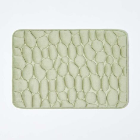 Tapis De Bain Galet 3D Mémoire De Forme - 40x60cm, Microfibre, Absorption Rapide, Antidérapant, Lavable Machine