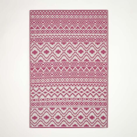 Tapis extérieur terrasse réversible HOMESCAPES Tapis de jardin Tia Rose 180x270 cm (1/5)