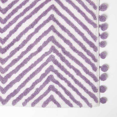 HOMESCAPES Tapis de bain violet zigzag, 50 x 80 cm