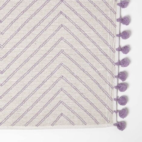 HOMESCAPES Tapis de bain violet zigzag, 50 x 80 cm