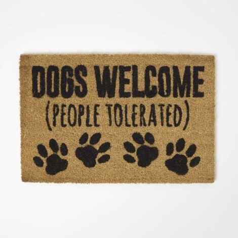 HOMESCAPES Paillasson coco Dogs Welcome, 40 x 60 cm