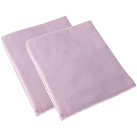 HOMESCAPES Lot de 2 draps housses rose pour lit bébé 100% coton - 70 x 140 cm