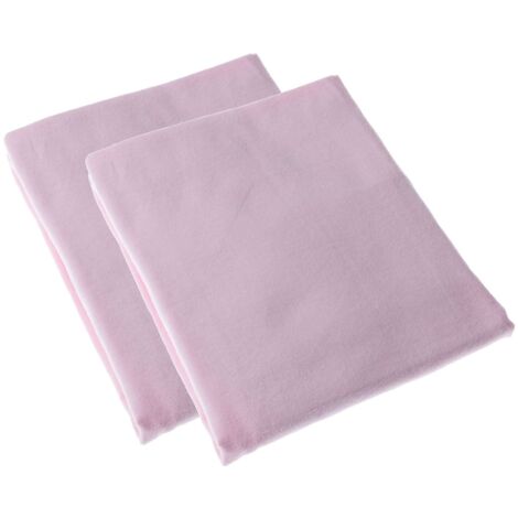 HOMESCAPES Lot de 2 draps housses rose pour lit bébé 100% coton - 70 x 140 cm