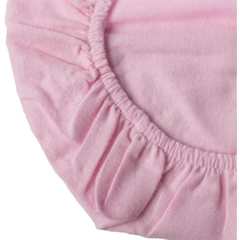 HOMESCAPES Lot de 2 draps housses rose pour lit bébé 100% coton - 70 x 140 cm
