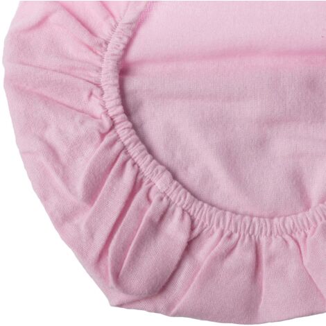 HOMESCAPES Lot de 2 draps housses rose pour lit bébé 100% coton - 70 x 140 cm