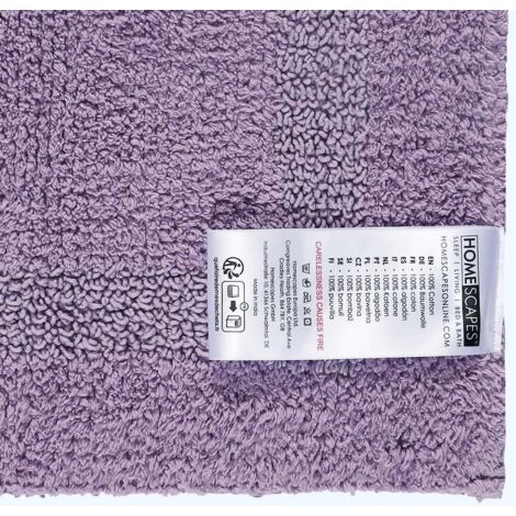 HOMESCAPES Tapis de bain long en coton, 40 x 100 cm – Lilas