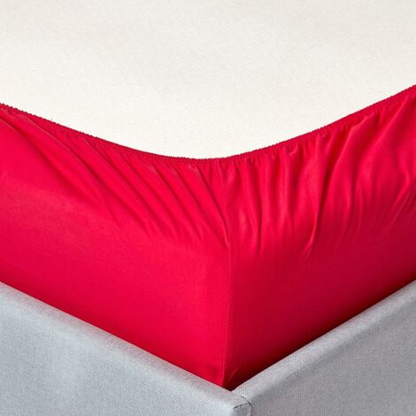 Drap-housse En Coton égyptien 600 Fils - Poche Profonde 38 Cm - Taille 90x190 Cm - Couleur Bordeaux