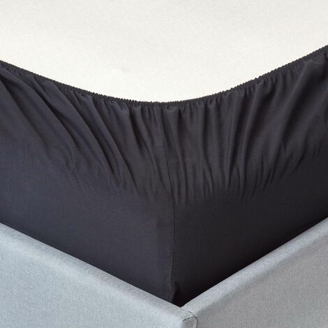 Drap Plat 100% Coton égyptien – 200 Fils – Simple Noir – Doux Et Résistant – Pour Un Sommeil Confortable