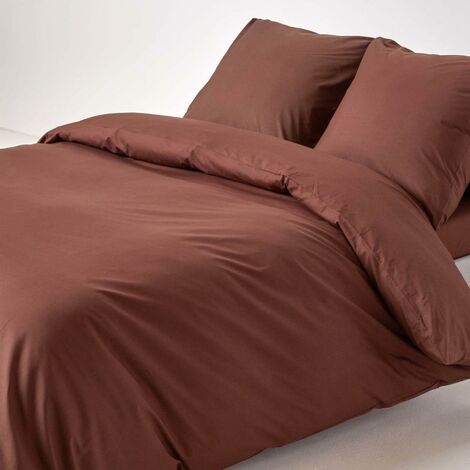 HOMESCAPES Parure de lit Chocolat 100% coton Egyptien 200 Fils 240 x 220 cm (1/4)