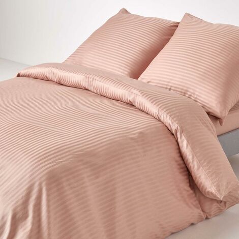 HOMESCAPES Parure de lit Taupe 100% coton Egyptien 330 fils 240 x 220 cm (1/4)