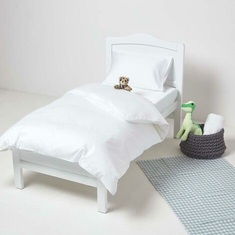 HOMESCAPES Lot de 2 Draps housse lit bébé en coton égyptien Bio 400 fils Blanc, 60 x 120 cm