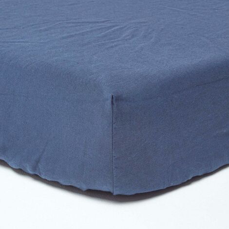 Drap Housse En Polaire 160X200 Bonnet 30 Cm Bleu Marine - Toucher