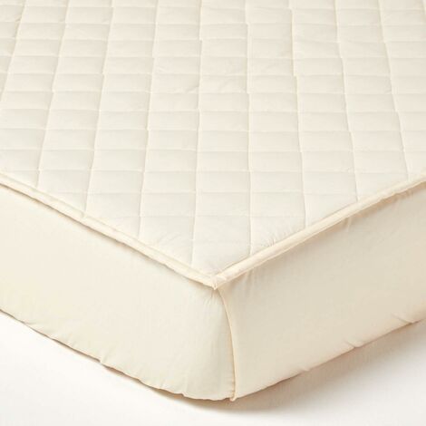 HOMESCAPES Protège-matelas en coton Bio matelassé, 90 x 190 cm