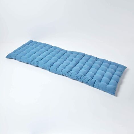 HOMESCAPES Coussin pour banc de jardin 3 places, Bleu foncé