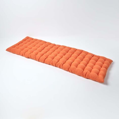 Homescapes – Coussin extérieur 3 places en coton – Garnissage polyester – Confort durable – Lavable en machine à 40°C – Terracotta