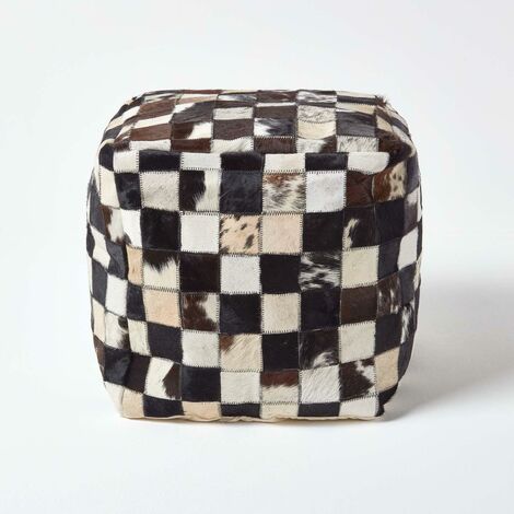 Pouf circulaire motifs tons bleus • Le palais du rotin