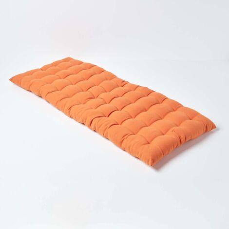 Homescapes – Coussin extérieur pour banc 2 places – 100% coton – Garnissage en poly fibre – Lavable en machine – Terracotta