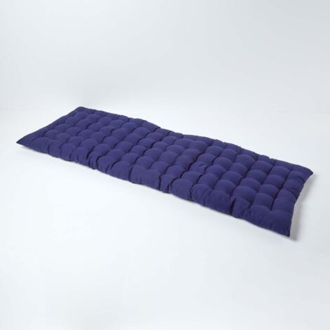 HOMESCAPES Coussin pour banc de jardin 3 places, Bleu marine