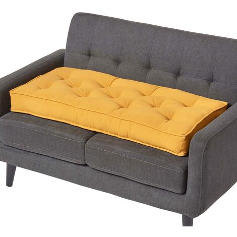 Coussin D’Assise 3 Places HOMESCAPES - Rehausseur Déhoussable Suédine Gris 150 X 50 X 10 Cm