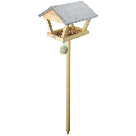 Mangeoire Oiseaux Toit Zinc - 22x18x16.5cm, Hexagonale, Avec Corde Pour Suspendre