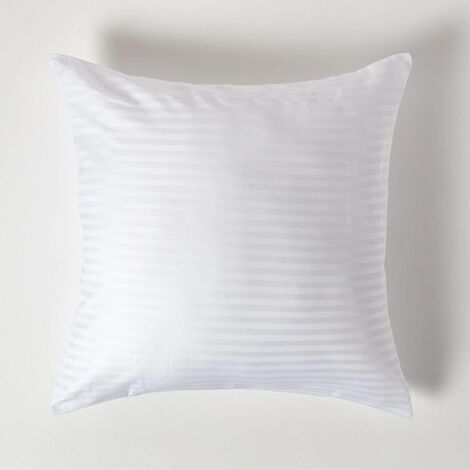 HOMESCAPES Taie d'oreiller en coton 330 fils Blanc, 60 x 60 cm