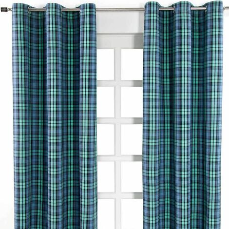 Homescapes Paire de rideaux à œillets - Blackwatch Tartan 137 x 182 cm