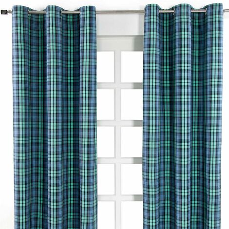 Homescapes Paire de rideaux à œillets - Blackwatch Tartan 137 x 182 cm