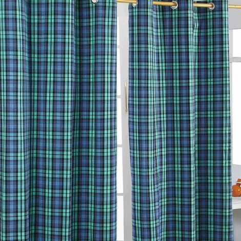Homescapes Paire de rideaux à œillets - Blackwatch Tartan 137 x 182 cm
