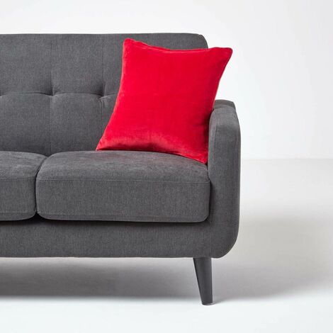 Lot De 4 Galettes De Chaise Carrées 40x40 Cm - HOMESCAPES, Coton Matelassé, Rayures Rouges - Avec Attaches - 12
