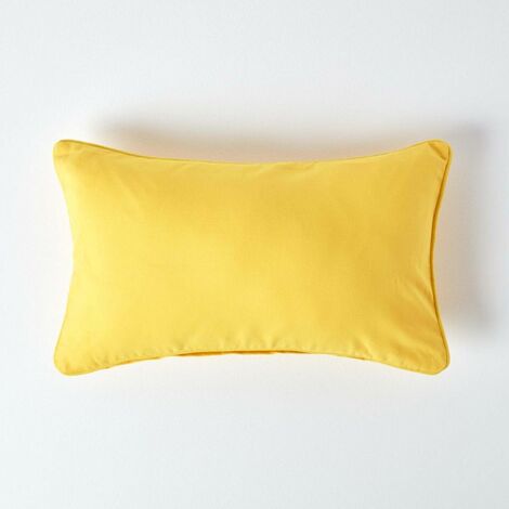 HOMESCAPES Housse de coussin Uni Jaune, 30 x 50 cm (1/4)