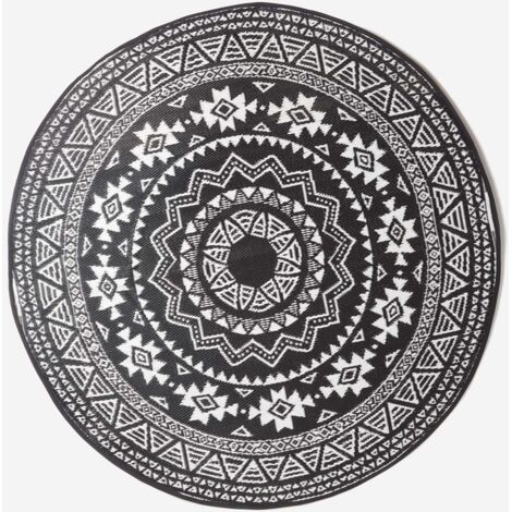 Tapis Extérieur Résistant Pluie Et UV Homescapes – 180x270 Cm, Gris Luna Réversible, Polypropylène Recyclé