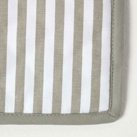 HOMESCAPES Manique Rayures - Gris & Blanc