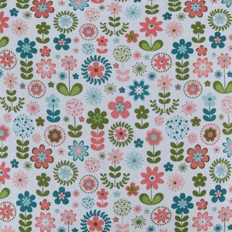 Tissu de coton floral Tissu en coton à fleurs roses, 7 pièces 50x40CM