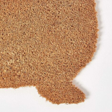HOMESCAPES Paillasson en fibres naturelles de coco en forme de Teckel, 75 cm