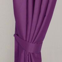 HOMESCAPES Embrasses à rideaux Aubergine - Motif chevron - Lot de 2