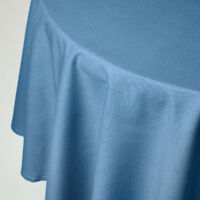 HOMESCAPES Nappe de table ronde en coton unie Bleu foncé - 178 cm