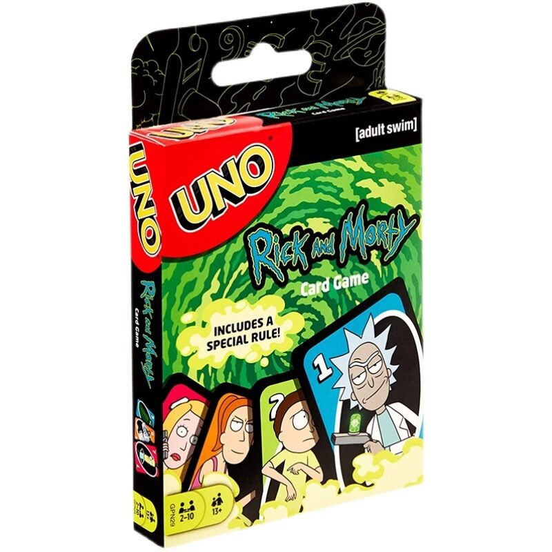 UNO Rick and Morty UNO Family Card Game, con 112 cartas, un gran regalo para niños a partir de 7 años