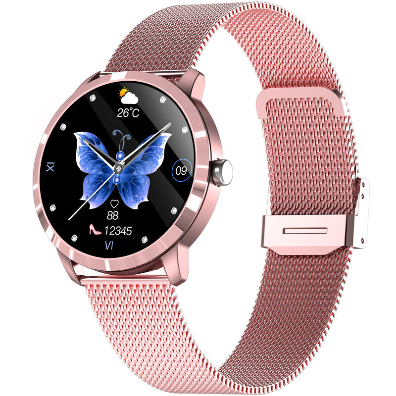 Reloj inteligente para mujer con función femenina, reloj inteligente para Android iOS, reloj inteligente deportivo resistente al agua con monitor de ritmo cardíaco durante el sueño, modos deportivos, podómetro