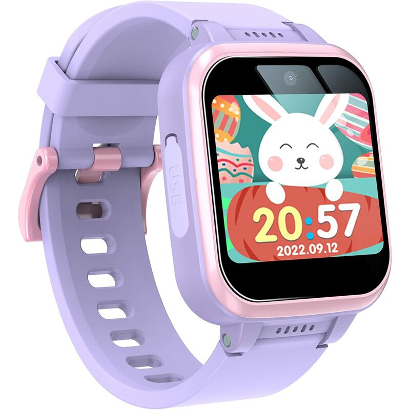 Reloj inteligente para niños y niñas - Juegos MP3 Cámaras duales Calorías HD Video Podómetro Reloj para niños y niñas Pantalla táctil con tarjeta SD Regalo de cumpleaños para niños