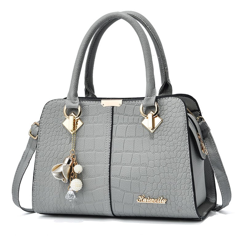 Bolso elegante, bolsos de hombro para mujer, mochilas cruzadas, bolso de viaje, bolso de compras, bolsos de mensajero, bolso de mano, bolsa impermeable de cuero PU gris