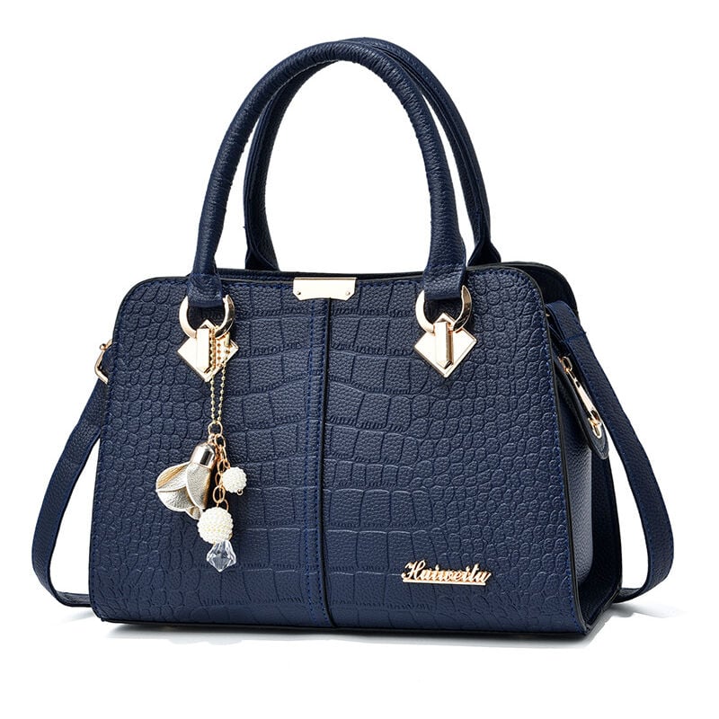 Bolso elegante, bolsos de hombro para mujer, mochilas cruzadas, bolso de viaje, bolso de compras, bolsos de mensajero, bolso de mano, bolso impermeable de cuero PU azul