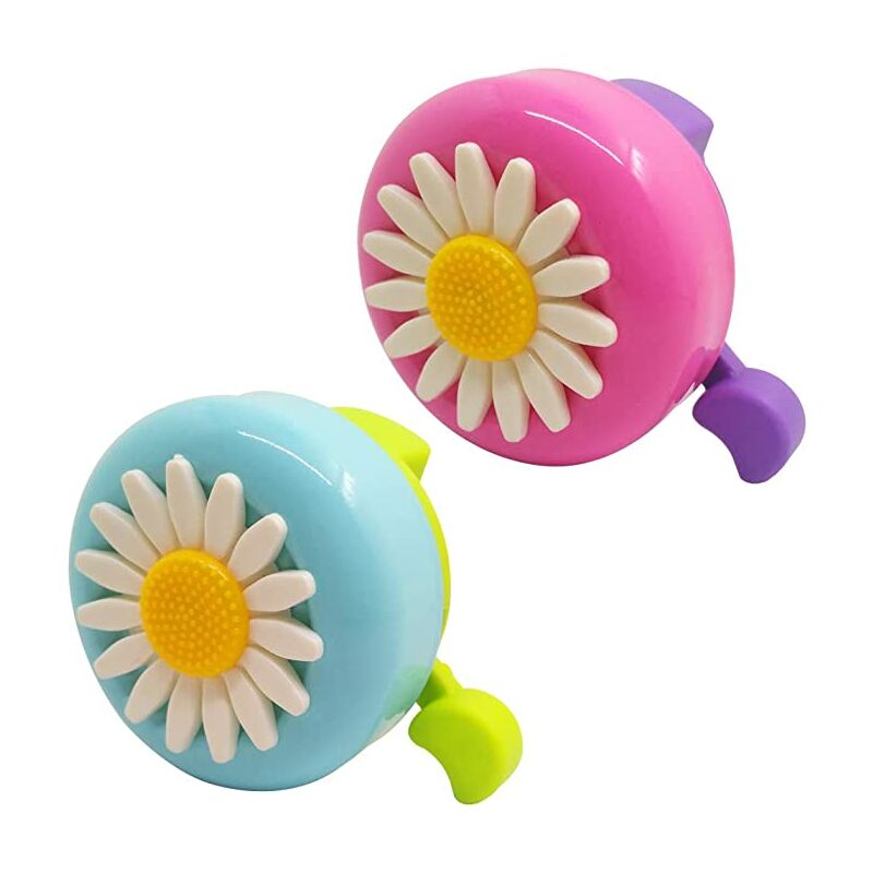 2 piezas de campanas de bicicleta para niños, accesorios de bicicleta para niños pequeños, anillo de flores para bicicleta, timbre de bocina de alerta para niño y niña