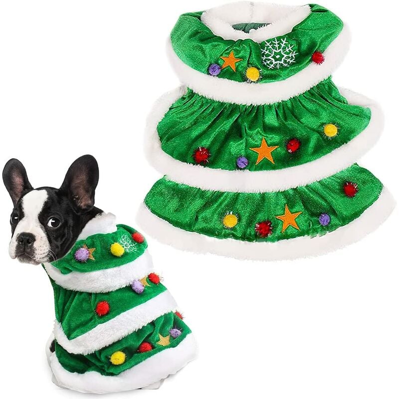 Disfraz de perro de Navidad, disfraz de perro mascota XiXiRan, ropa de perro de árbol de Navidad (M)