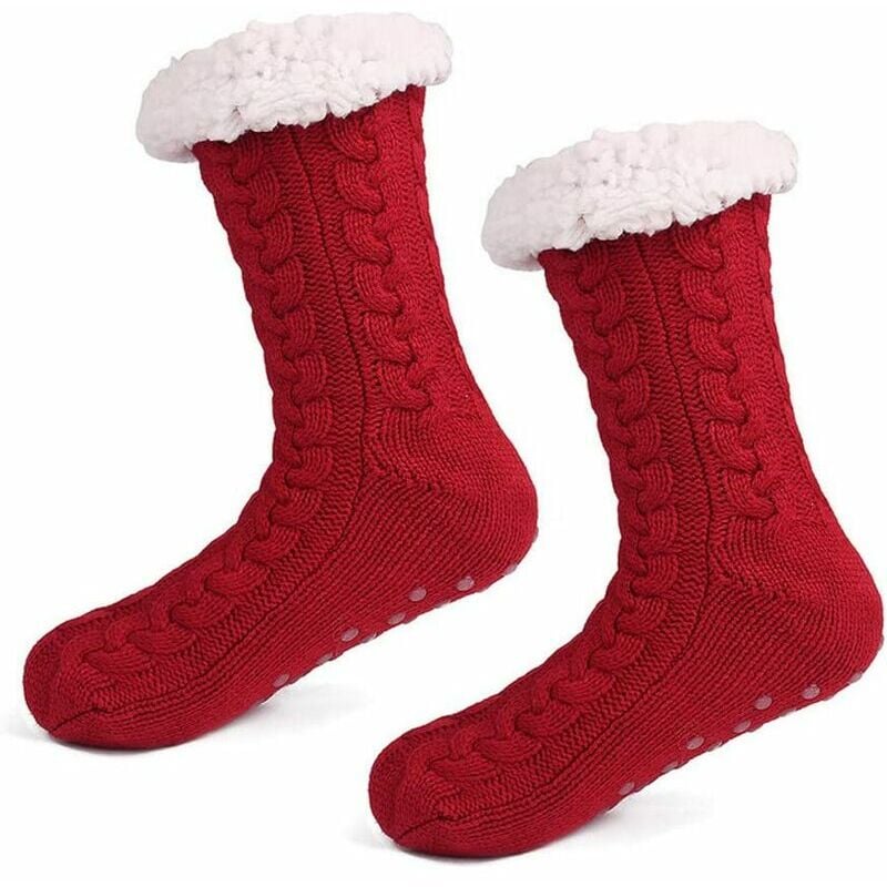 Calcetines Piso Damas Navidad Sección larga Encantador Grueso Aislamiento térmico Pisos de invierno Calcetines de piso Hogar Dormir Calcetines de otoo Regalo Calcetines para dormir Calcetines de moda