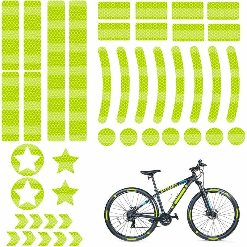 Reflectores De Bicicleta, Pegatinas De Bicicleta Pegatinas Reflectantes, 42 Piezas Pegatinas De Bicicleta Cinta Reflectante, Pegatinas Reflectantes Ropa, Para Nios Scooters Bicicletas Casco Cochecitos