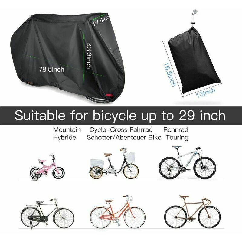 Funda para bicicleta, funda protectora para bicicleta, protección UV resistente al agua hecha de tela oxford 210D, adecuada para bicicleta de montaa, bicicleta de carreras, bicicleta eléctrica