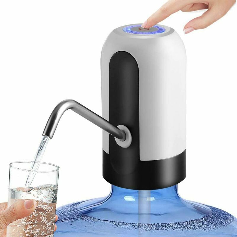 Dispensador de agua - Botella de ajuste universal Bomba de agua de carga USB Bomba de botella de agua Dispensador de jarra de agua eléctrica portátil Dispensador de agua potable Blanco