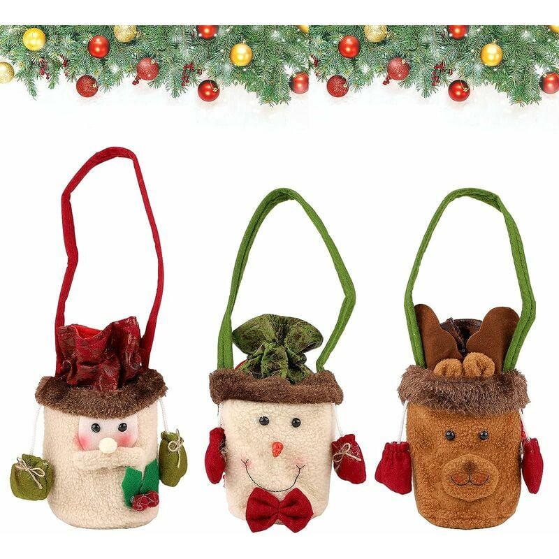 Pieza Bolsas de regalo de Navidad Regalos de Navidad DIY Bolsas con cordón de Navidad Artículos pequeños Bolsa de almacenamiento de Navidad, Bolsa de Navidad, Bolsas de felpa de Navidad