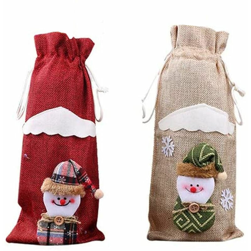 Bolsas de cubierta de botella de vino de Navidad, decoraciones de Navidad de fiesta de Navidad, regalo de Navidad de Halloween de Acción de Gracias 3 estilos